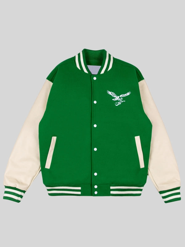 Zach Bryan x Eagles Letterman Green Jacket