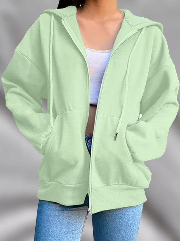 Zari When The Ring Lights Dim Green Zipper Hoodie