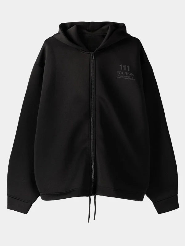 bershka slogan zip up hoodie