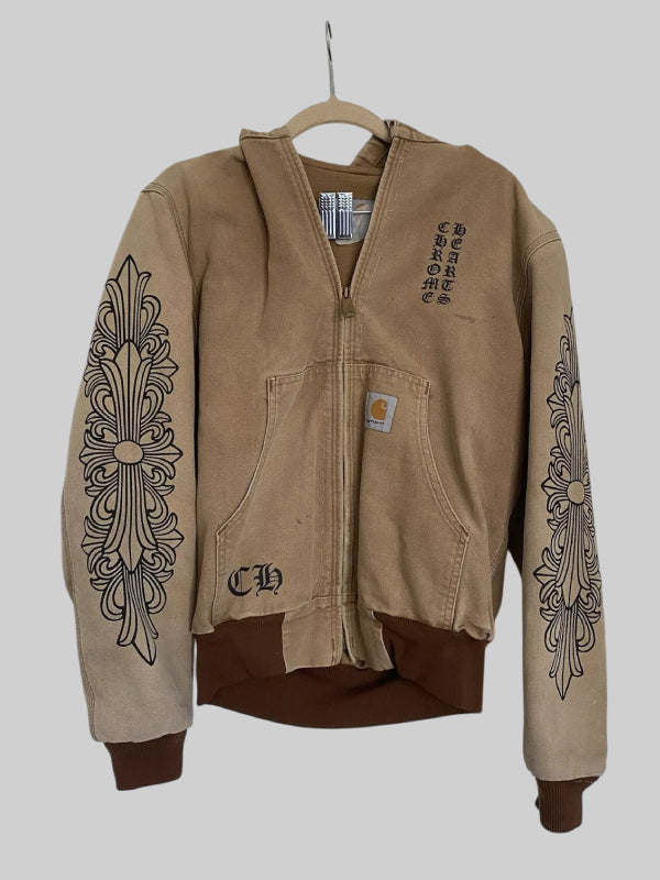 chrome heart carhartt hoodie brown