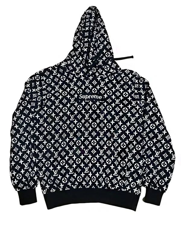 louis vuitton supreme hoodie black