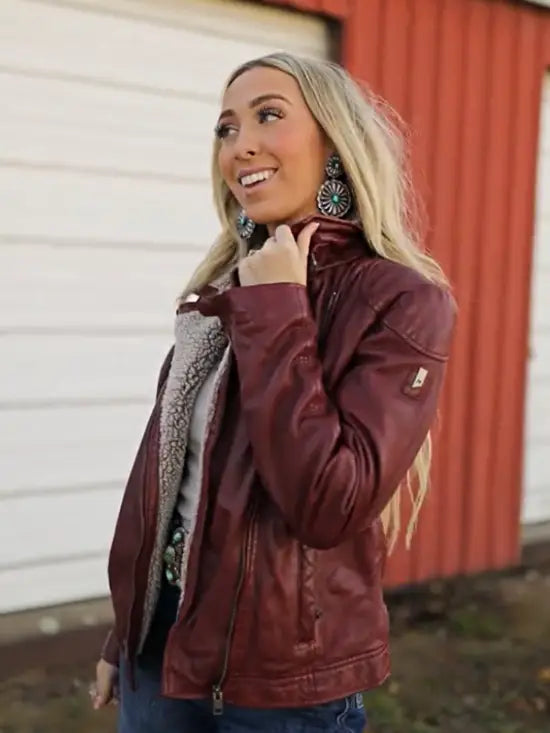 mauritius shearling brown leather jacket