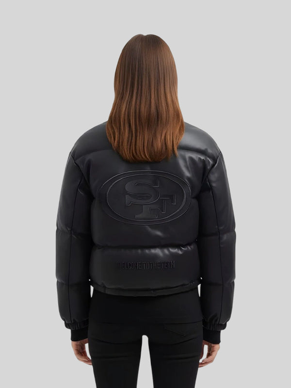nfl san francisco 49ers jacket Black Leather