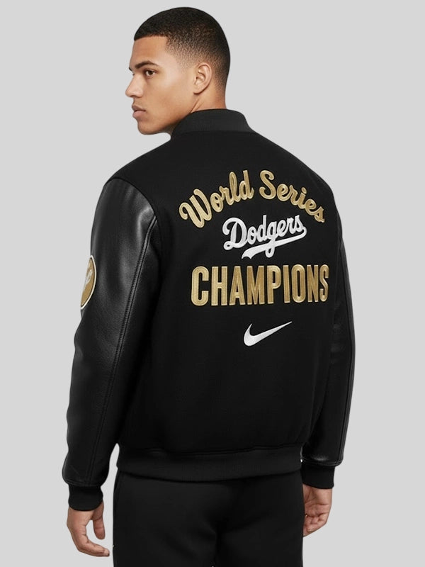 nike dodgers letterman jacket