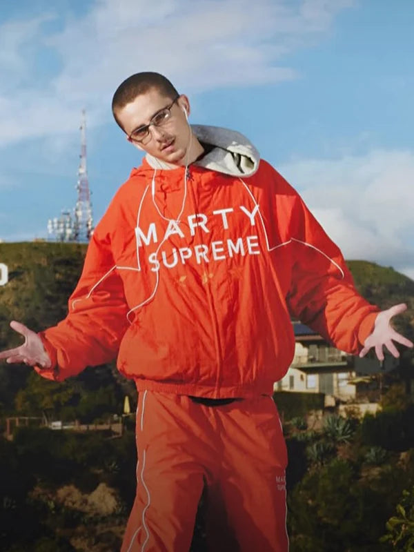 orange marty supreme jacket for sale