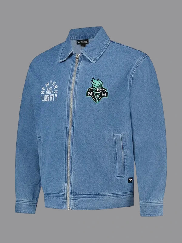 the Wild Collective New York Liberty Denim Jacket Blue