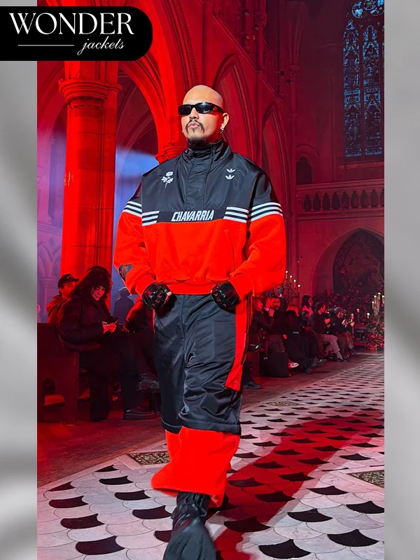 willy chavarria adidas Black and Red jacket