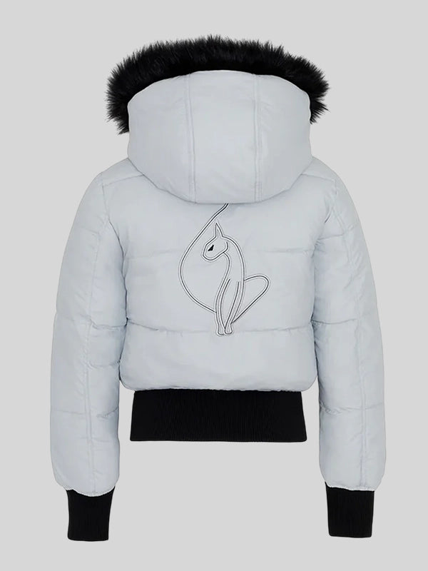 womens baby phat puffer jacket Grey